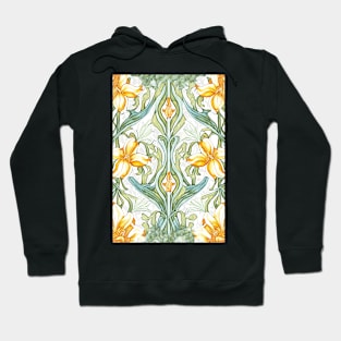 Floral Garden Botanical Print with Yellow flowers Hoodie